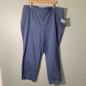 NEW Attyre Audrey blue slim leg ankle pull on elastic waist casual career pants